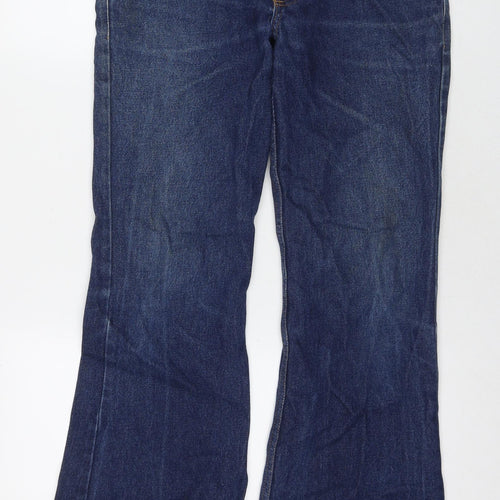Atom's Womens Blue Cotton Flared Jeans Size 32 in L32 in Regular Zip