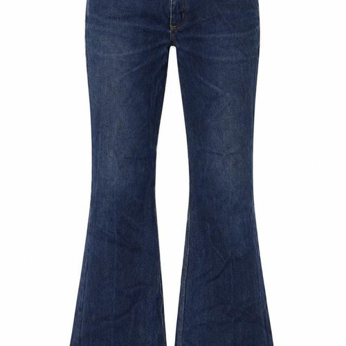 Atom's Womens Blue Cotton Flared Jeans Size 32 in L32 in Regular Zip