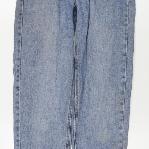 PRETTYLITTLETHING Womens Blue Cotton Mom Jeans Size 6 L28 in Regular Zip