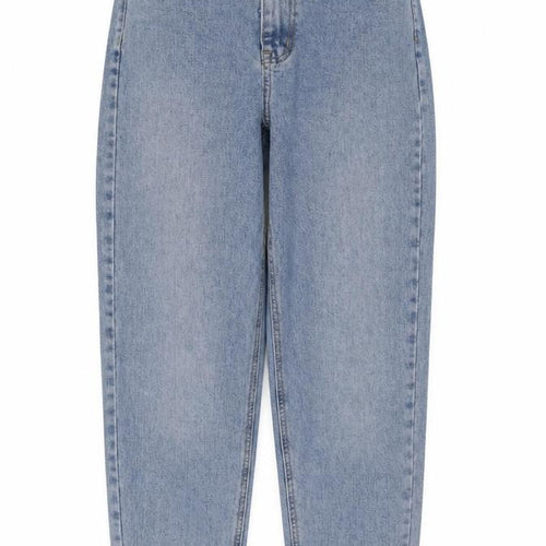 PRETTYLITTLETHING Womens Blue Cotton Mom Jeans Size 6 L28 in Regular Zip