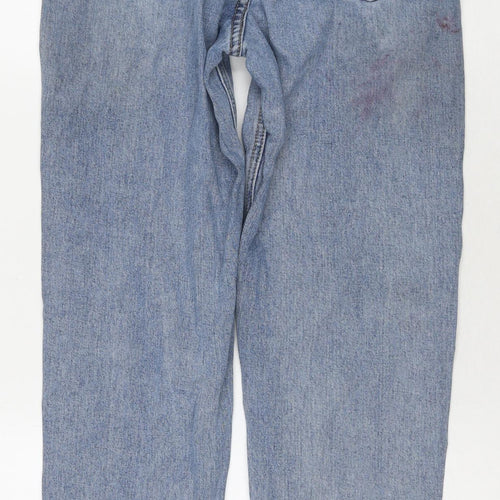 PRETTYLITTLETHING Womens Blue Cotton Mom Jeans Size 6 L28 in Regular Zip