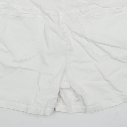 For Women Womens White Cotton Skimmer Shorts Size 10 L6 in Regular Zip