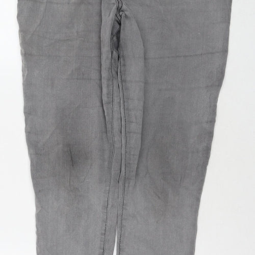 Denim & Co. Womens Grey Cotton Skinny Jeans Size 14 L27 in Regular Zip