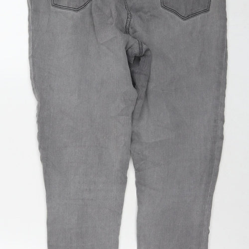 Denim & Co. Womens Grey Cotton Skinny Jeans Size 14 L27 in Regular Zip