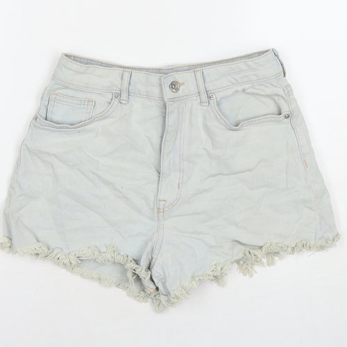 Divided by H&M Womens Blue Cotton Hot Pants Shorts Size 10 L3 in Regular Zip