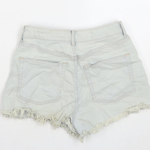 Divided by H&M Womens Blue Cotton Hot Pants Shorts Size 10 L3 in Regular Zip