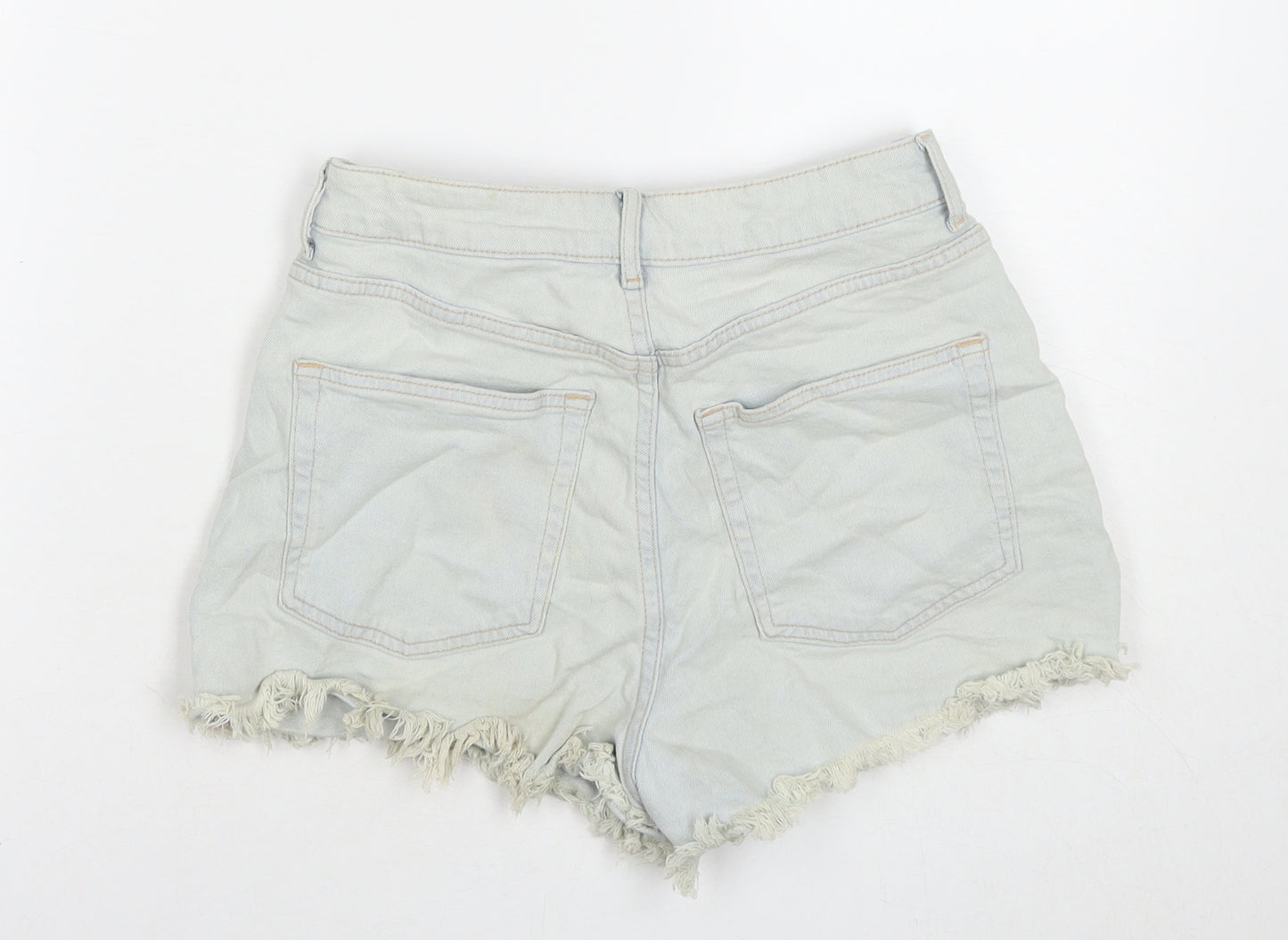 Divided by H&M Womens Blue Cotton Hot Pants Shorts Size 10 L3 in Regular Zip