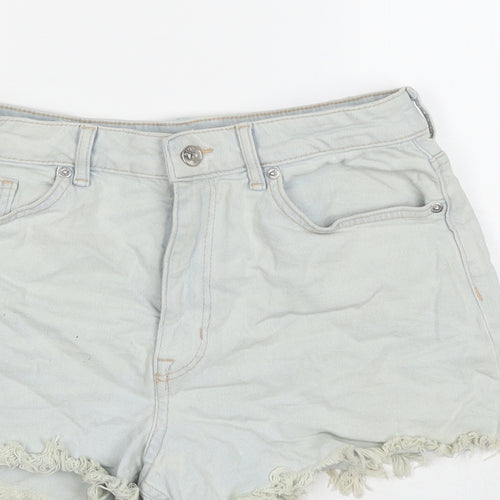 Divided by H&M Womens Blue Cotton Hot Pants Shorts Size 10 L3 in Regular Zip