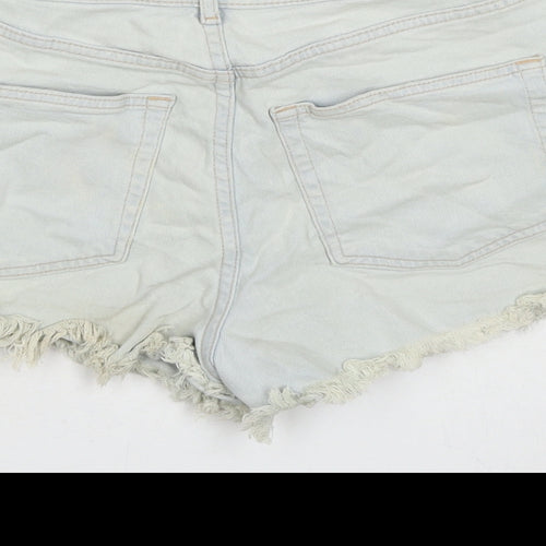 Divided by H&M Womens Blue Cotton Hot Pants Shorts Size 10 L3 in Regular Zip