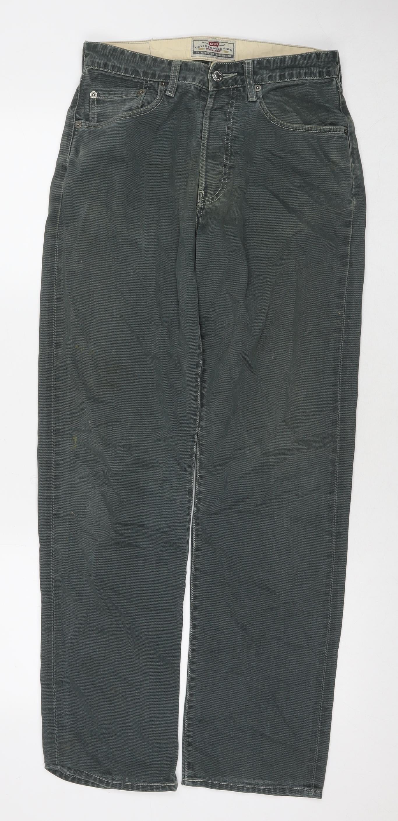 Levi's Mens Green Cotton Straight Jeans Size 30 in L32 in Regular Zip