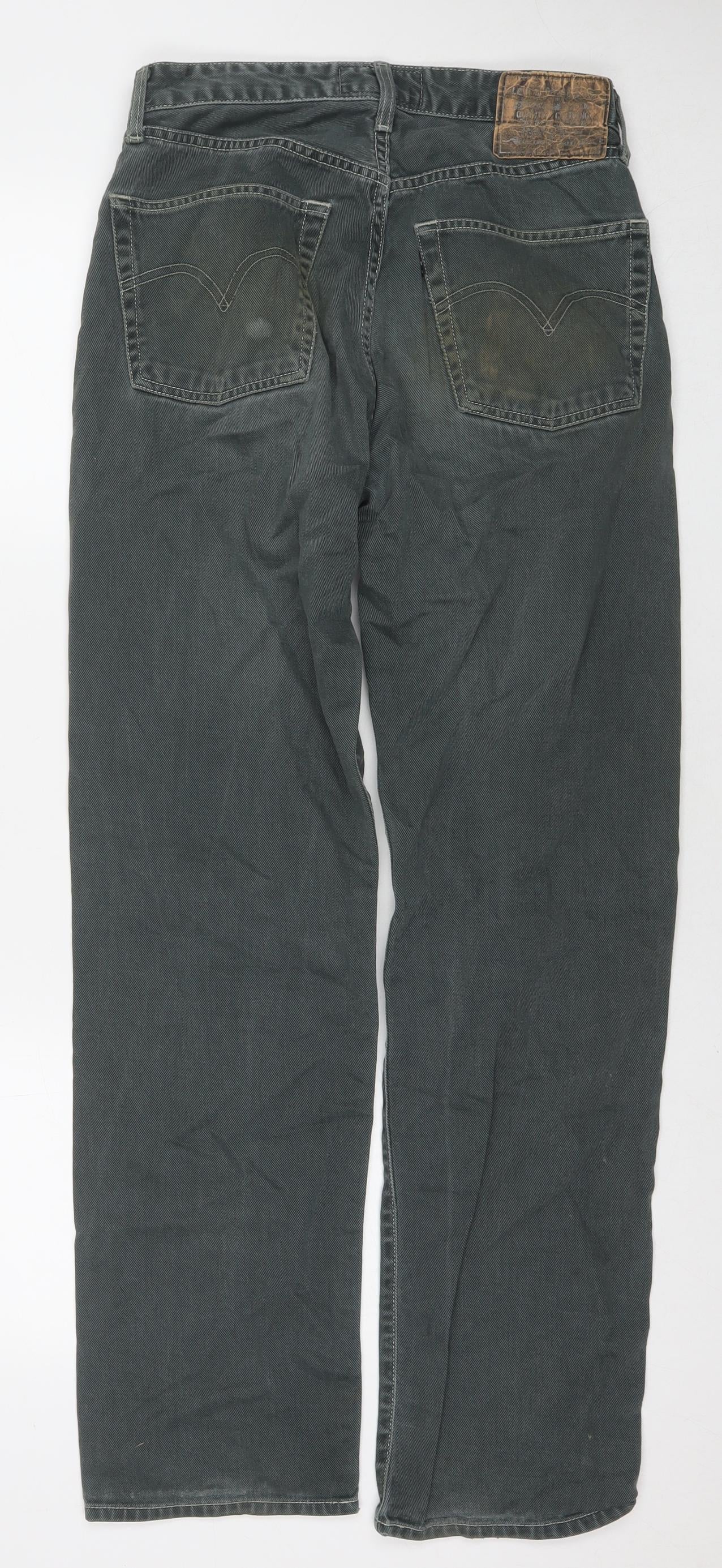 Levi's Mens Green Cotton Straight Jeans Size 30 in L32 in Regular Zip