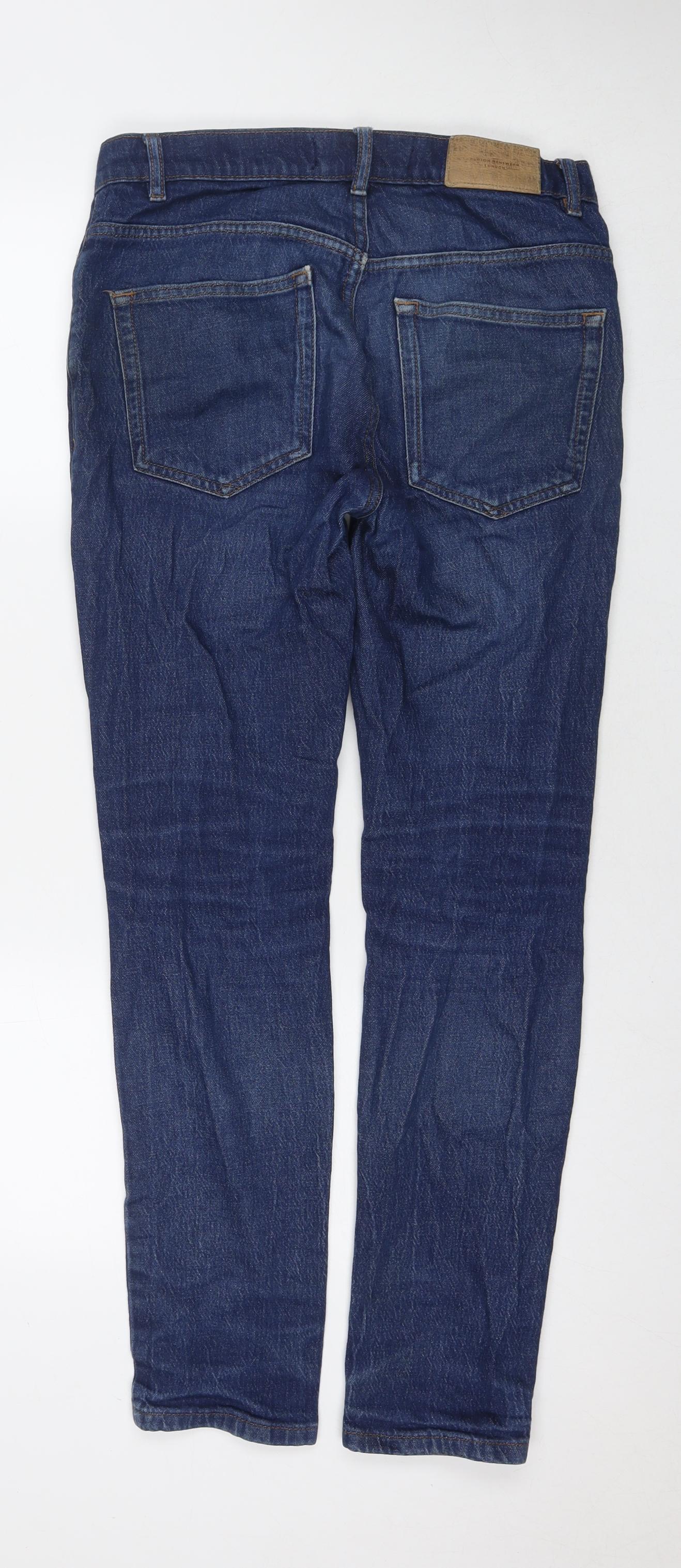 Burton Mens Blue Cotton Straight Jeans Size 32 in L30 in Regular Zip