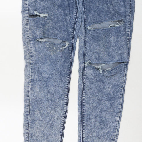 Denim & Co. Womens Blue Cotton Skinny Jeans Size 14 L29 in Regular Zip