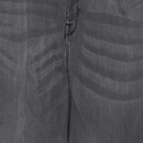 TU Mens Grey Cotton Straight Jeans Size 38 in L26 in Regular Zip