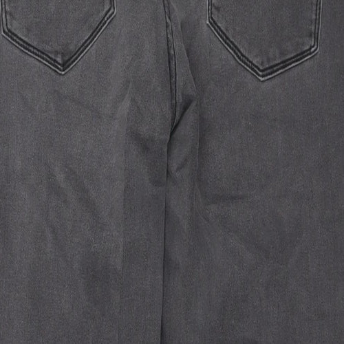 TU Mens Grey Cotton Straight Jeans Size 38 in L26 in Regular Zip