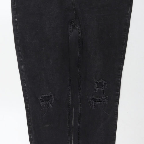 New Look Womens Black Cotton Skinny Jeans Size 18 L26 in Regular Zip