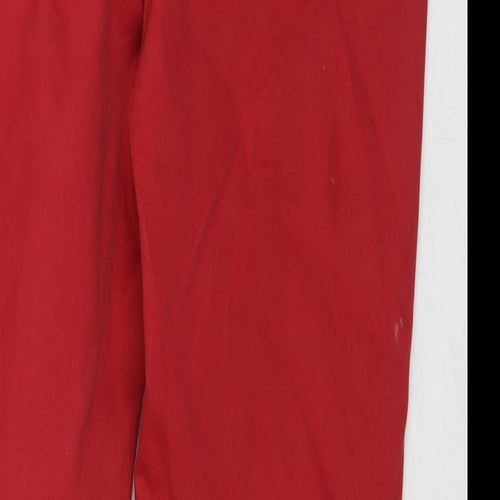 Marks and Spencer Womens Red Cotton Straight Jeans Size 14 L30 in Regular Zip