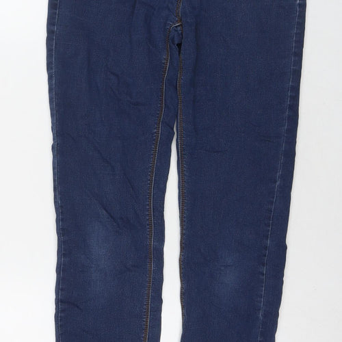 F&F Womens Blue Polyester Blend Skinny Jeans Size 8 L26 in Regular Zip