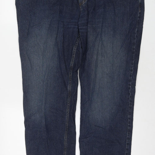 TU Mens Blue Cotton Straight Jeans Size 42 in L32 in Regular Zip