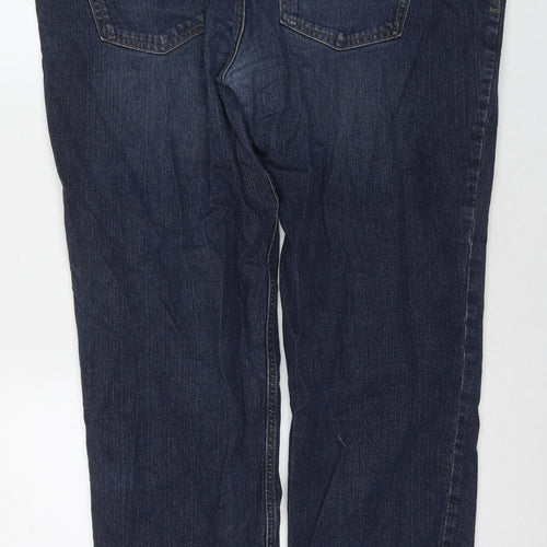 TU Mens Blue Cotton Straight Jeans Size 42 in L32 in Regular Zip