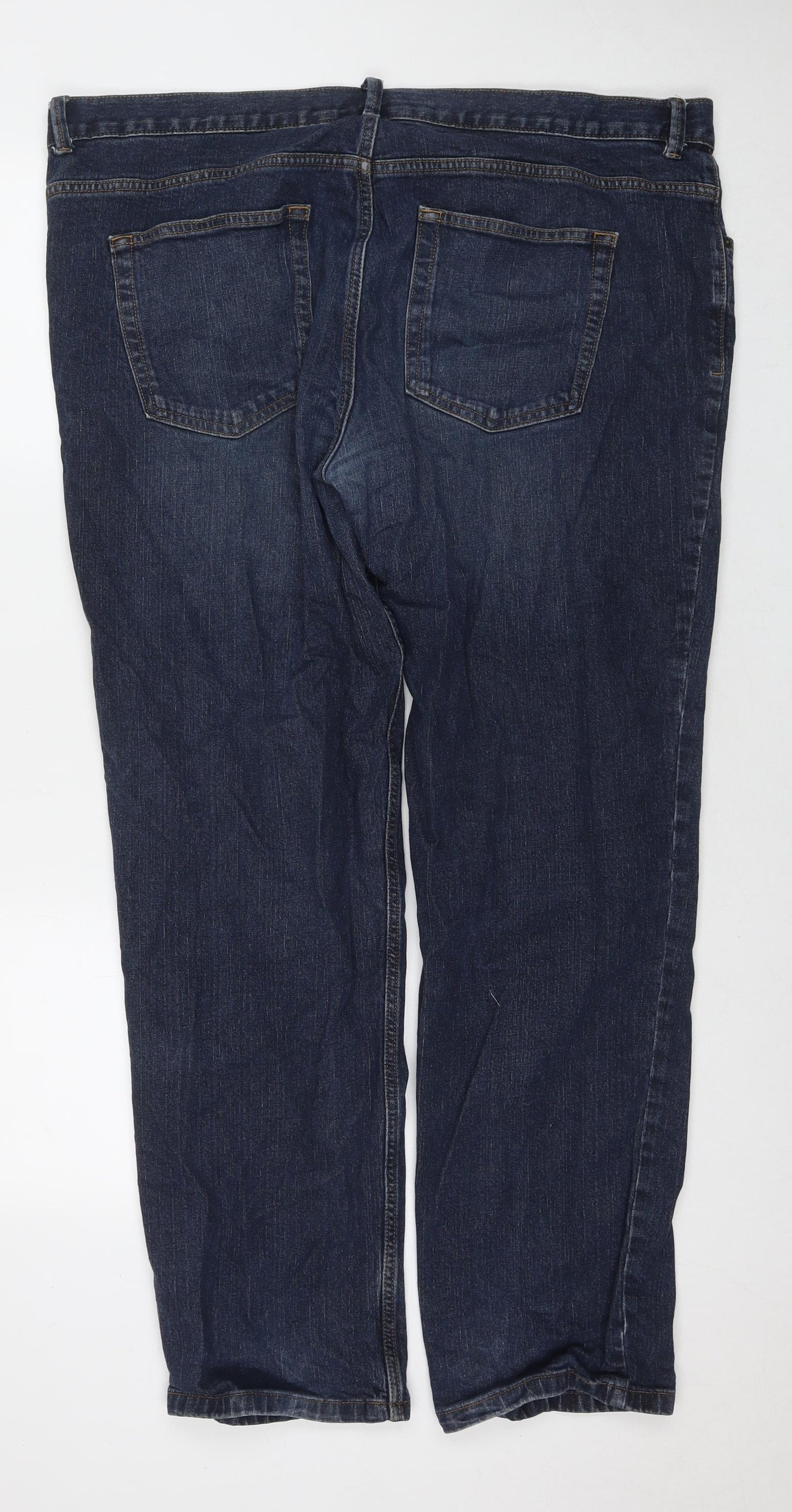 TU Mens Blue Cotton Straight Jeans Size 42 in L32 in Regular Zip