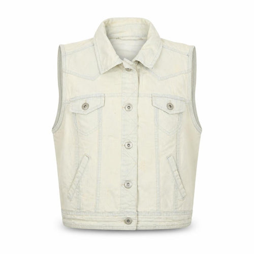 New Look Womens Ivory Gilet Waistcoat Size 16 Button