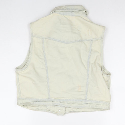 New Look Womens Ivory Gilet Waistcoat Size 16 Button