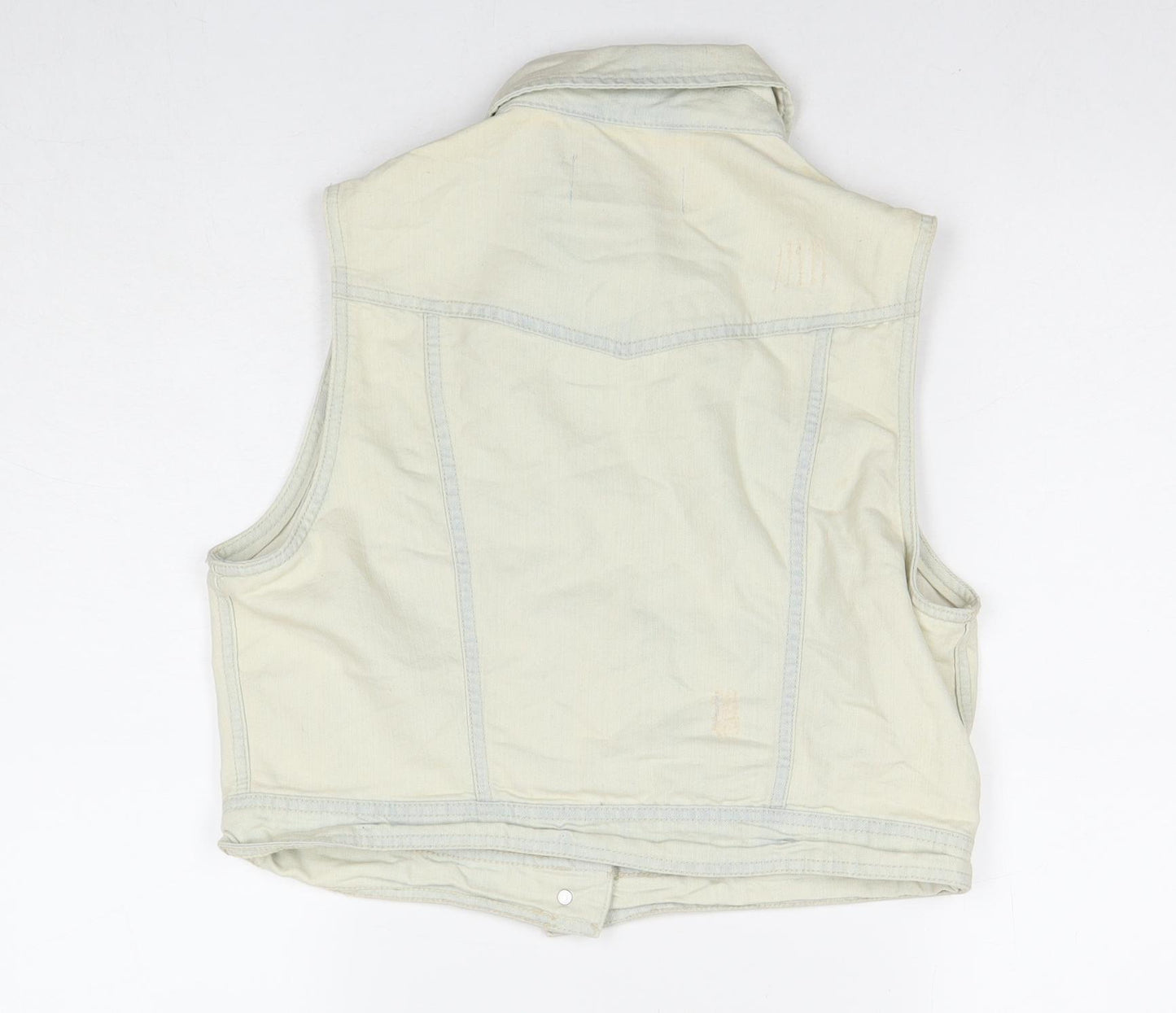 New Look Womens Ivory Gilet Waistcoat Size 16 Button