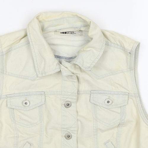 New Look Womens Ivory Gilet Waistcoat Size 16 Button