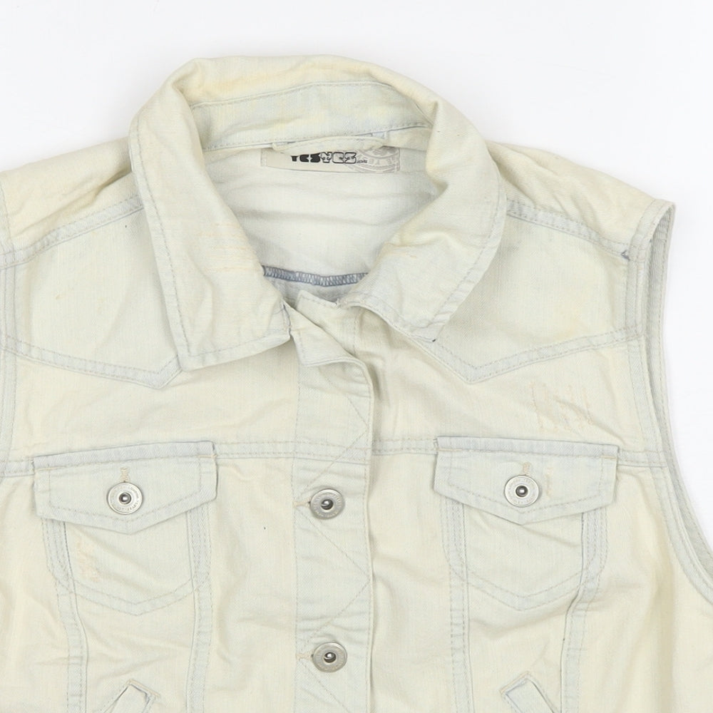 New Look Womens Ivory Gilet Waistcoat Size 16 Button