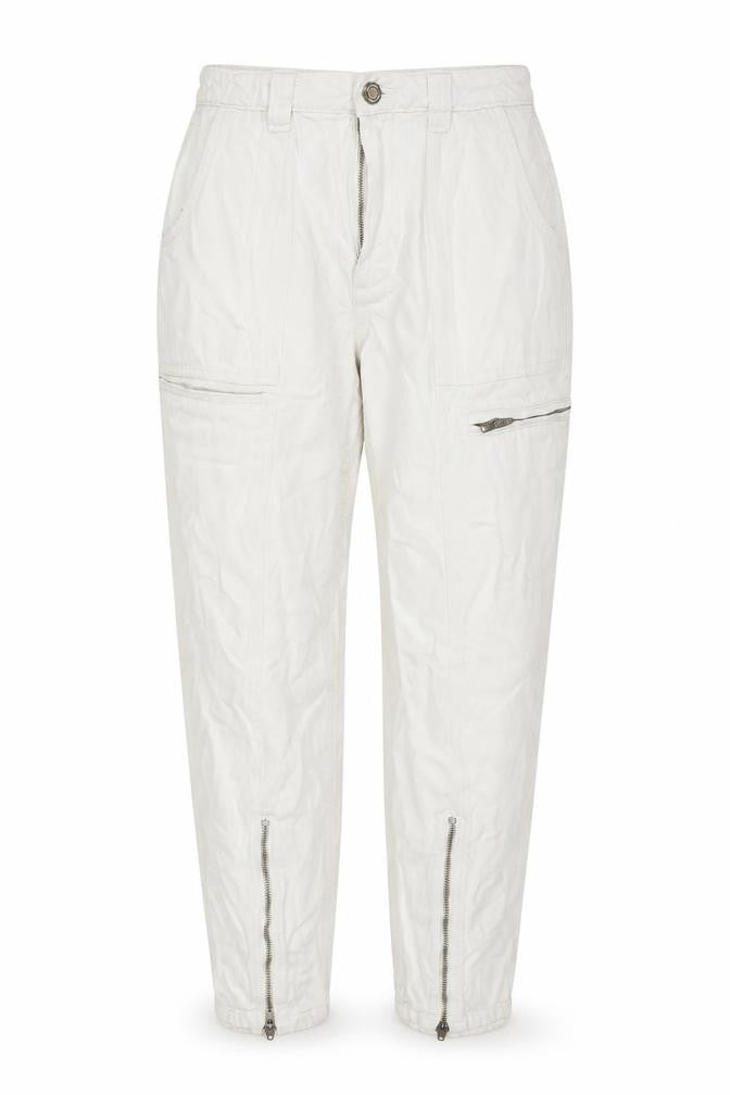 Zara Womens White Cotton Mom Jeans Size 8 L24 in Regular Zip - Cargo Style