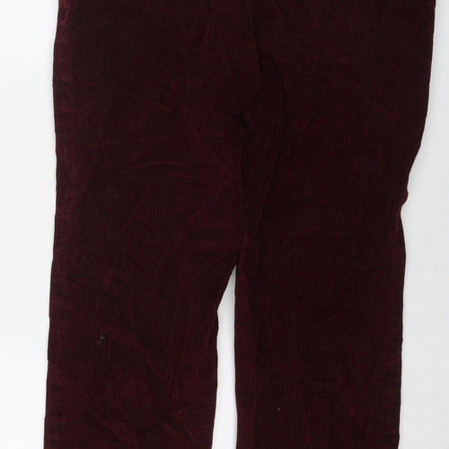 Marks and Spencer Mens Red Cotton Trousers Size 34 in L31 in Regular Zip