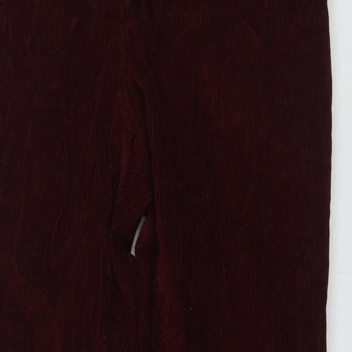 Marks and Spencer Mens Red Cotton Trousers Size 34 in L31 in Regular Zip