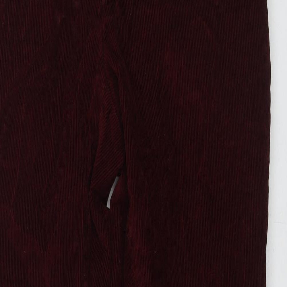 Marks and Spencer Mens Red Cotton Trousers Size 34 in L31 in Regular Zip