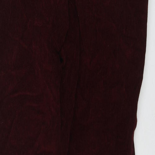 Marks and Spencer Mens Red Cotton Trousers Size 34 in L31 in Regular Zip