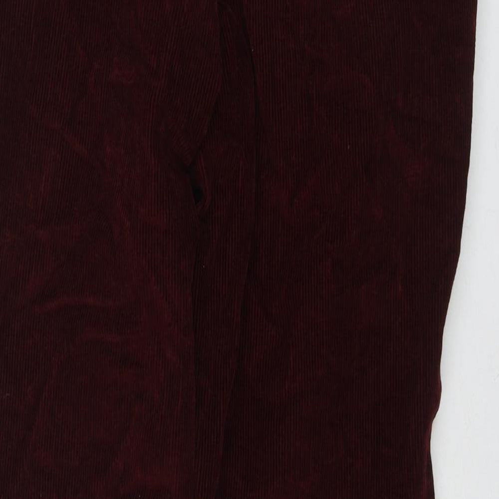 Marks and Spencer Mens Red Cotton Trousers Size 34 in L31 in Regular Zip
