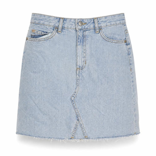F&F Womens Blue Cotton A-Line Skirt Size 6 Zip