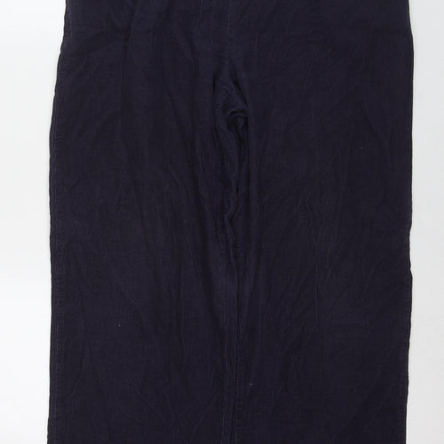 Marks and Spencer Womens Blue Cotton Trousers Size 16 L31 in Regular