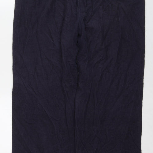 Marks and Spencer Womens Blue Cotton Trousers Size 16 L31 in Regular