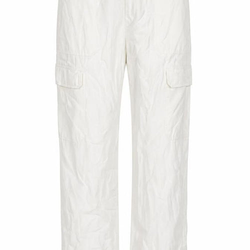 Zara Womens White Cotton Straight Jeans Size 14 L31 in Regular Zip - Cargo Style