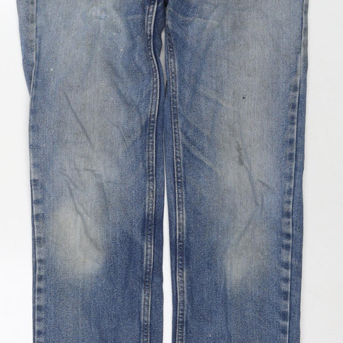 George Mens Blue Cotton Straight Jeans Size 30 in L31 in Regular Zip
