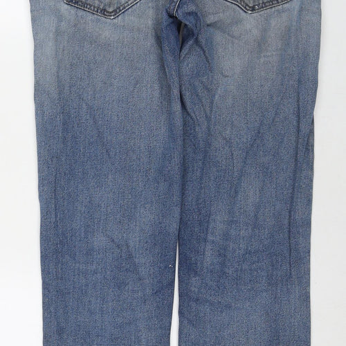 George Mens Blue Cotton Straight Jeans Size 30 in L31 in Regular Zip