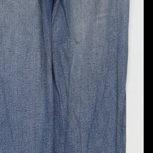 George Mens Blue Cotton Straight Jeans Size 30 in L31 in Regular Zip