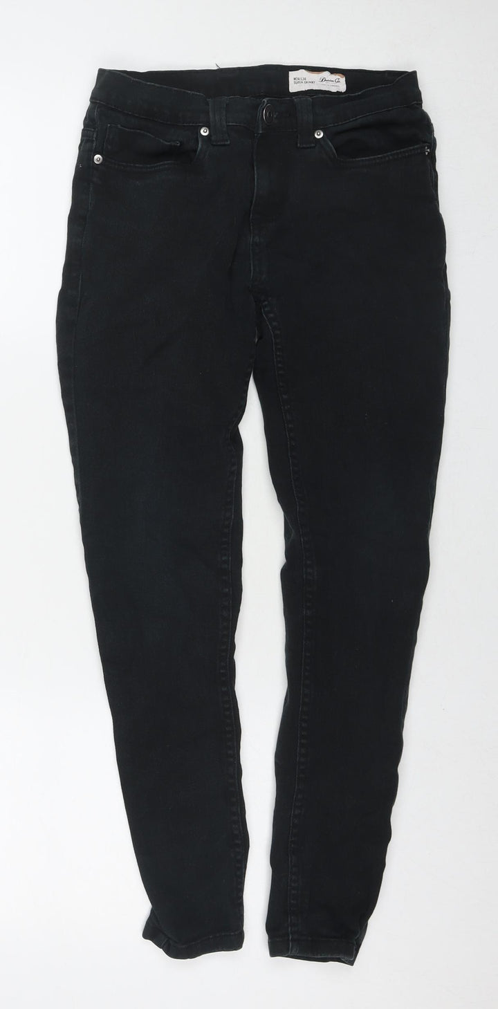 Denim & Co. Mens Black Cotton Skinny Jeans Size 28 in L30 in Slim Zip