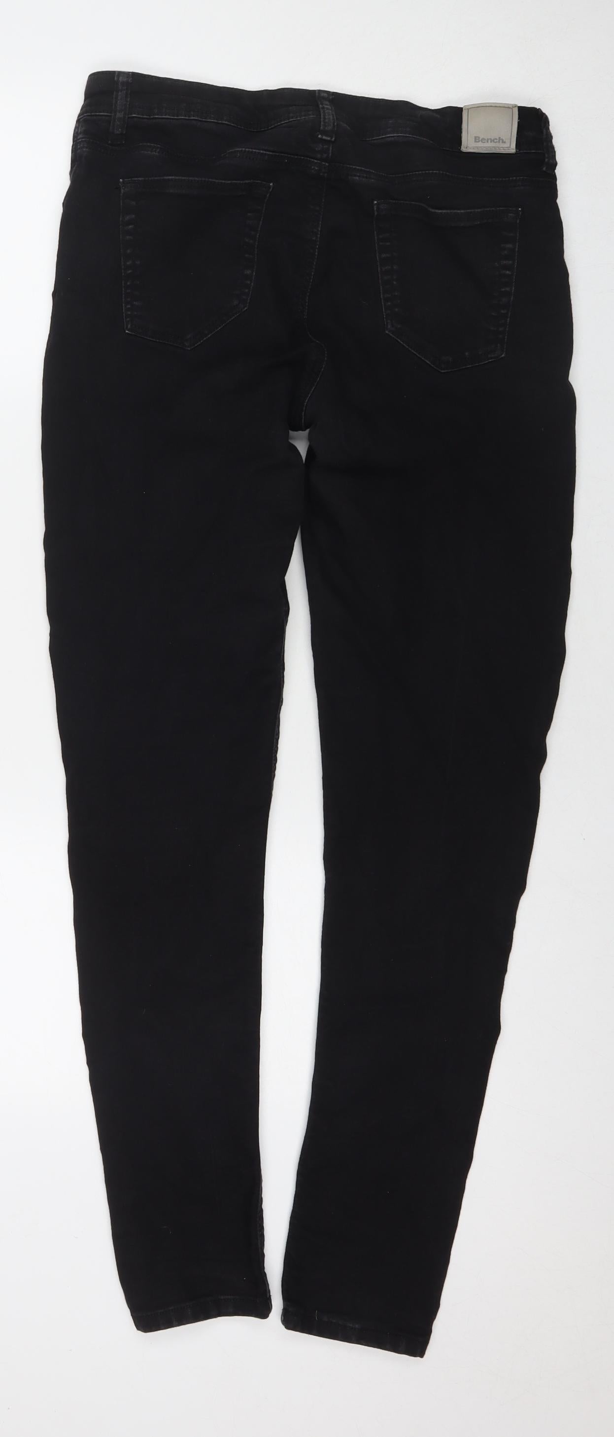 Bench Mens Black Cotton Skinny Jeans Size 32 in L32 in Slim Zip