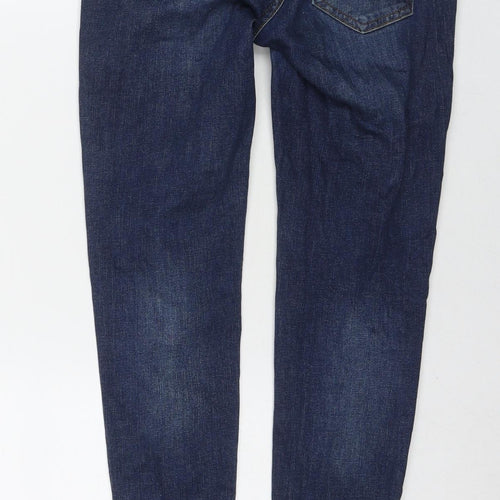 Denim & Co. Womens Blue Cotton Skinny Jeans Size 4 L24 in Regular Zip