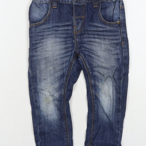 NEXT Boys Blue Cotton Jogger Jeans Size 12-18 Months Snap