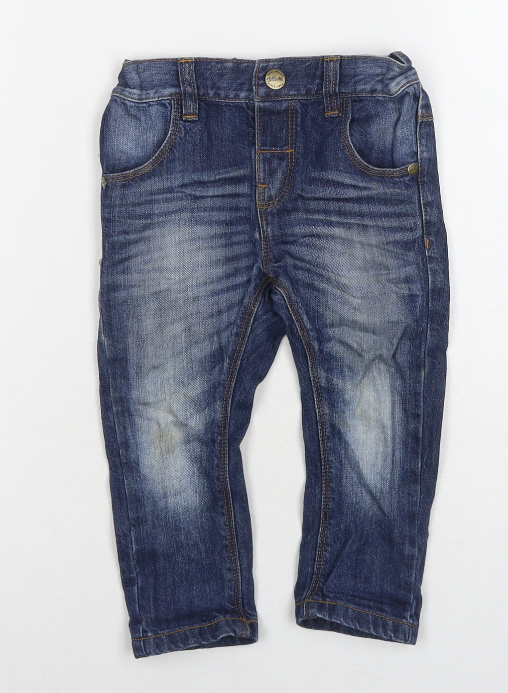 NEXT Boys Blue Cotton Jogger Jeans Size 12-18 Months Snap
