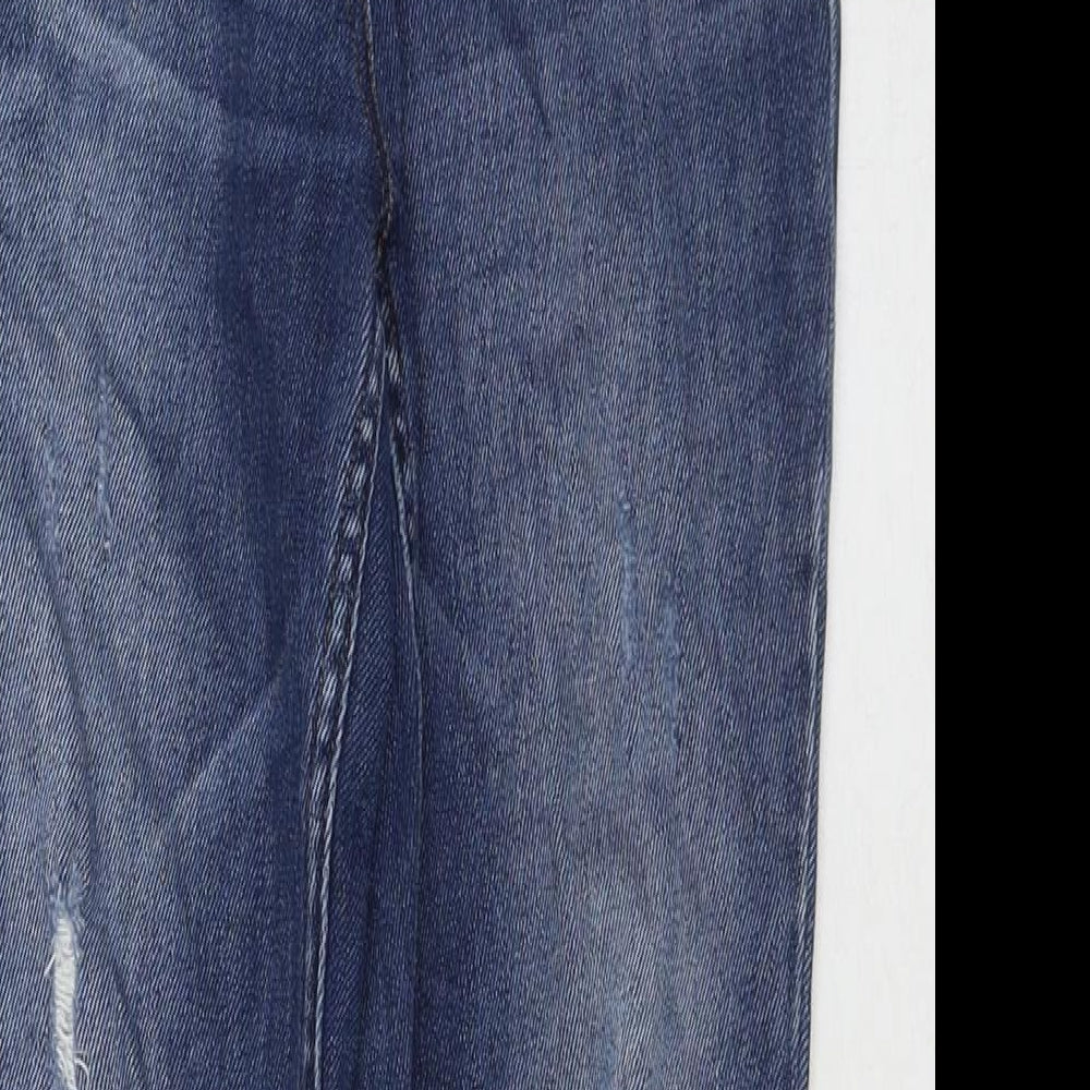 NEXT Womens Blue Cotton Cropped Jeans Size 6 L26 in Relaxed Button