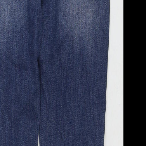 NEXT Womens Blue Cotton Cropped Jeans Size 6 L26 in Relaxed Button